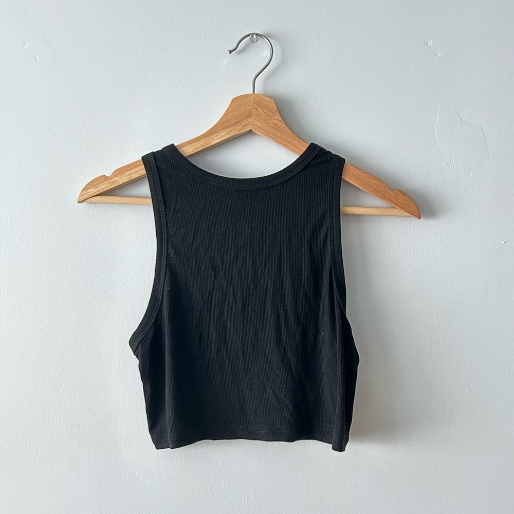 Black ribbed tank top